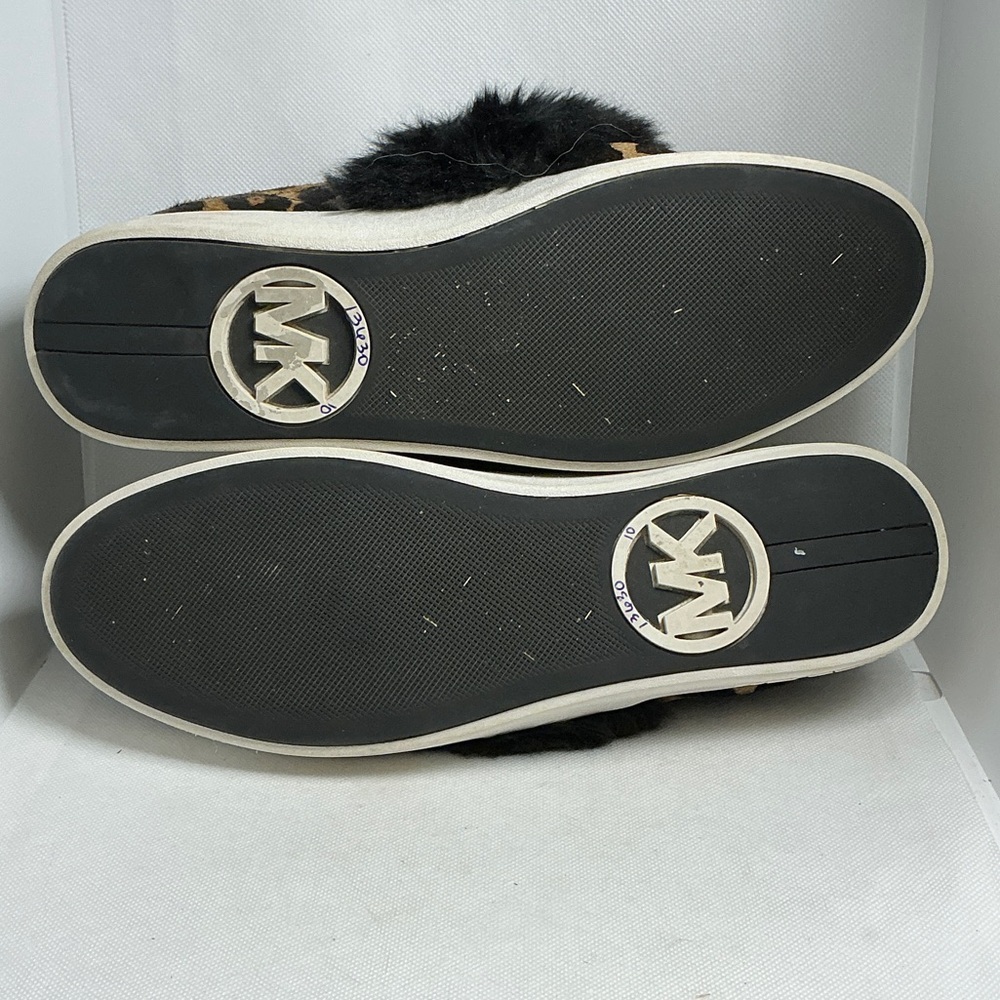 Michael Michael Kors Leopard Calf Hair Faux Fur Slip-On Sneakers Size 10 - Picture 12 of 12